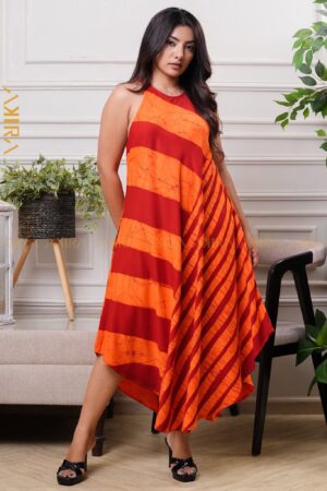 Zig Zag Evening Batik Dress