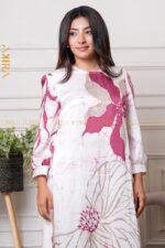 Peony Elegance Silk Dress