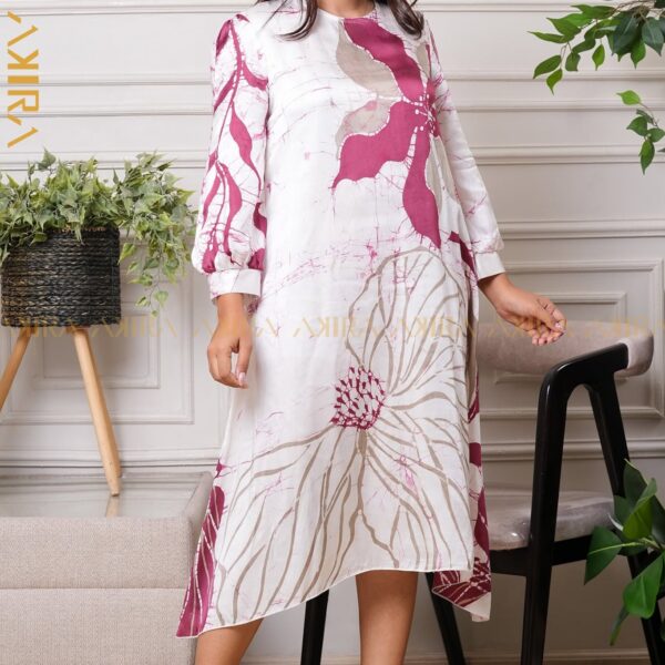 Peony Elegance Silk Dress