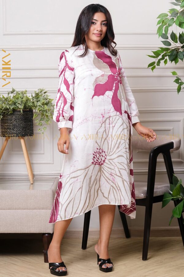 Peony Elegance Silk Dress
