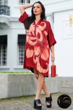 Blush aura silk party dress
