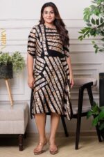 Golden Pattern Silk Batik Dress