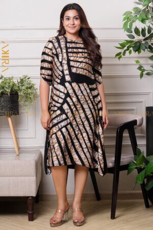 Golden Pattern Silk Batik Dress
