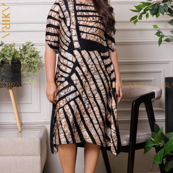 Golden Pattern Silk Batik Dress