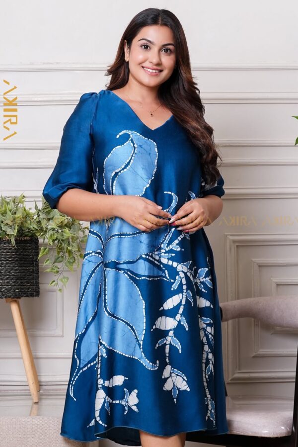 Oceanic Flora Silk Batik Dress
