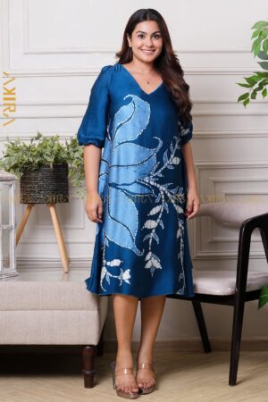Oceanic Flora Silk Batik Dress