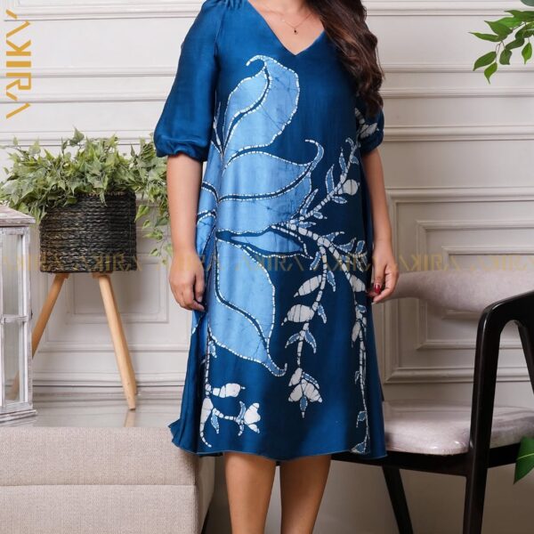 Oceanic Flora Silk Batik Dress