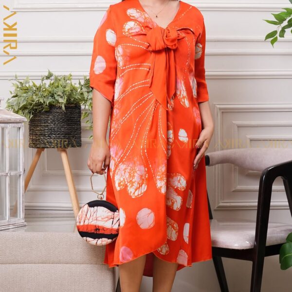Diamond Flora Silk Dress