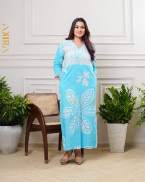 Sapphire Petal Batik Dress