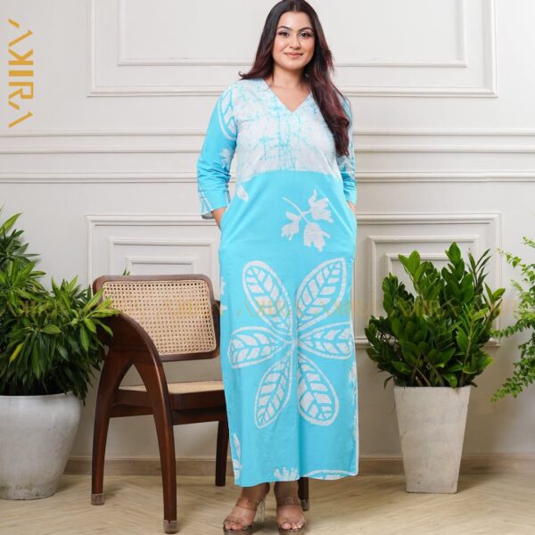 Sapphire Petal Batik Dress