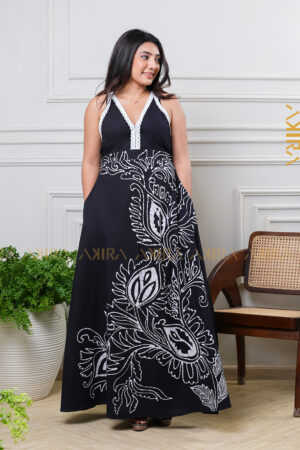 Celoria Batik & Lace Detail Dress