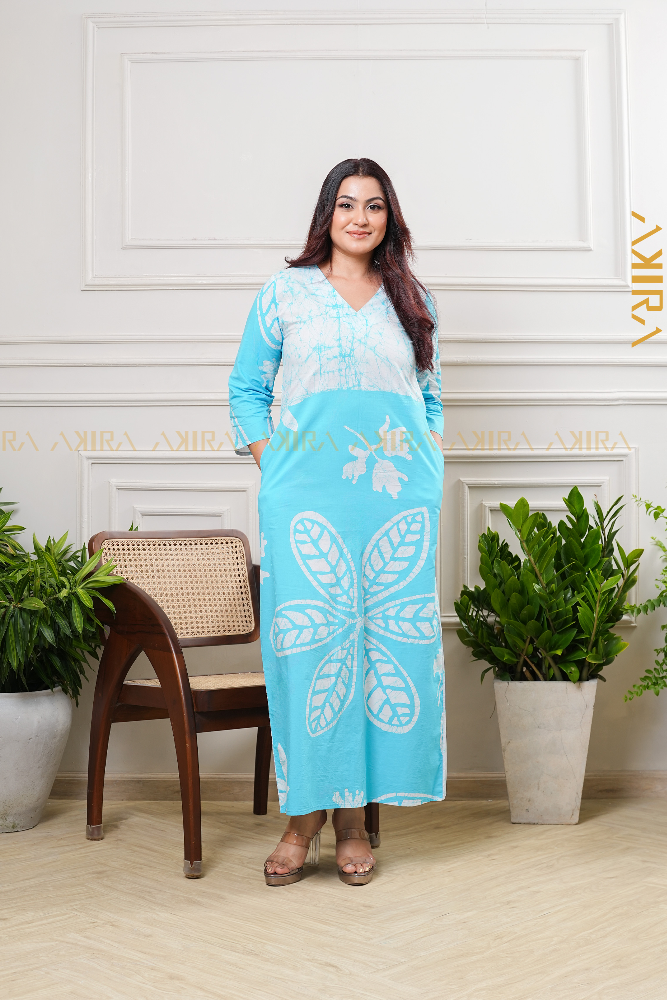 Sapphire Petal Batik Dress