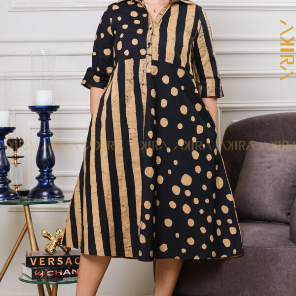Golden Batik Detail Dress