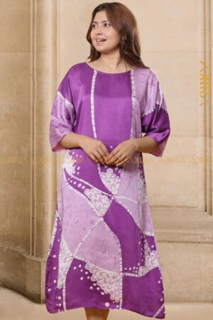 Purple-Eyed Susan Silk Dress 2
