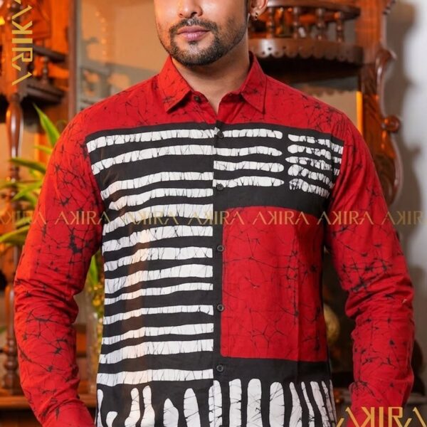 Red Velvet Designer Batik Shirt