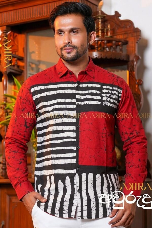 Red Velvet Designer Batik Shirt
