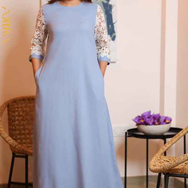 Silver Splendor Sleeve Detail Dress