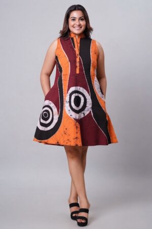 Saffron Evening Batik Dress