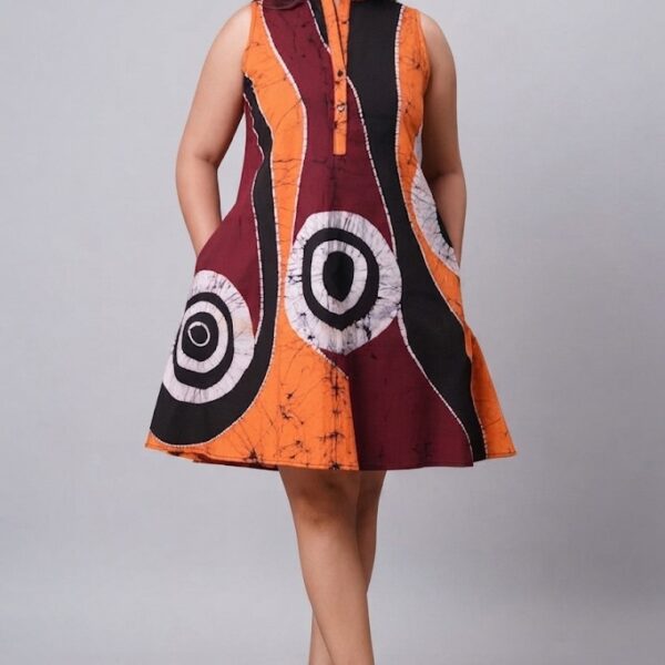 Saffron Evening Batik Dress