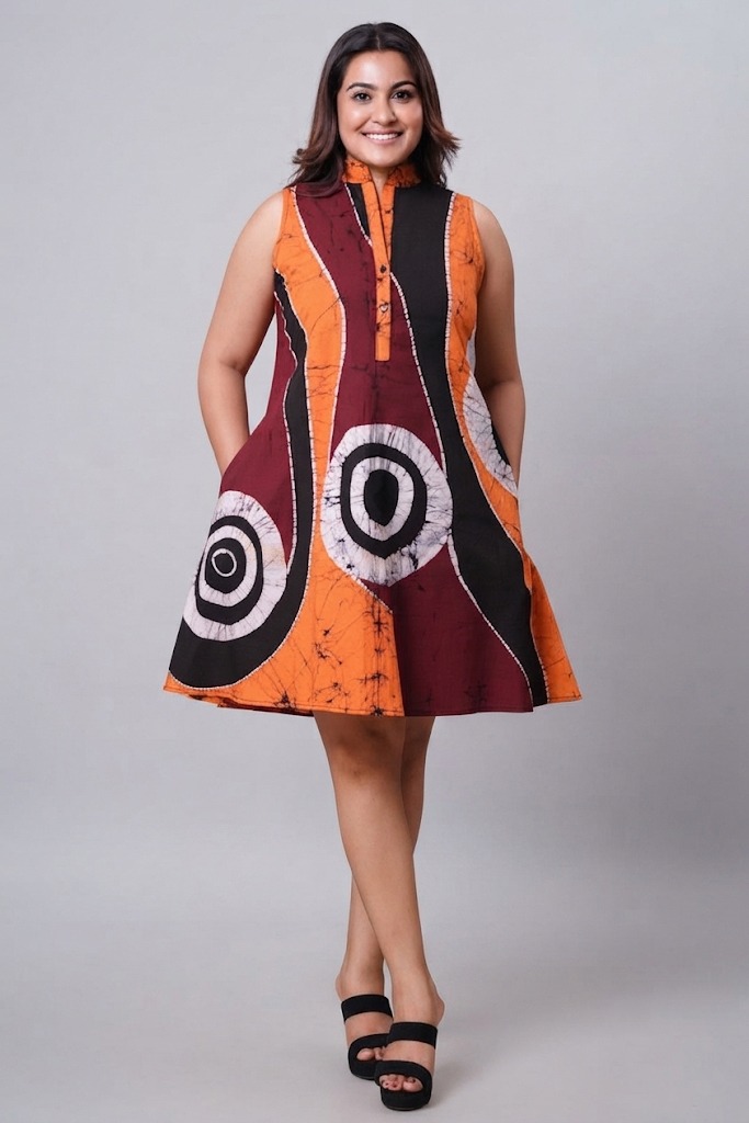 Saffron Evening Batik Dress