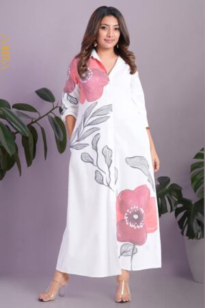 Crimson Bougainvillea Dress