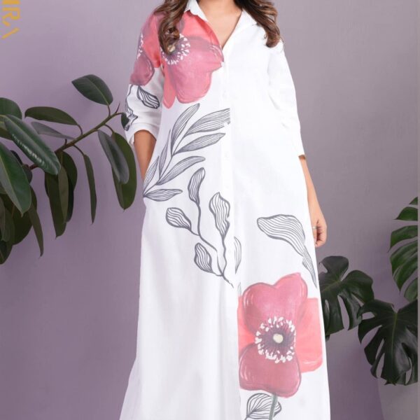 Crimson Bougainvillea Dress