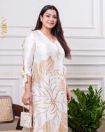 Sapphire Petal Silk Dress