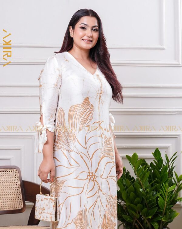 Sapphire Petal Silk Dress