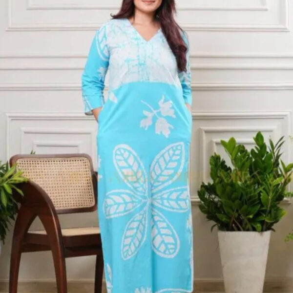 Sapphire Petal Batik Dress