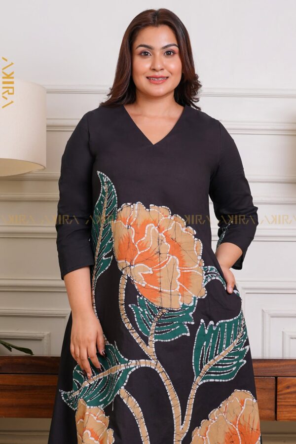 Midnight Flora Batik Dress