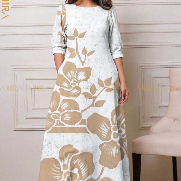 Safiya Gold Veli Batik Dress