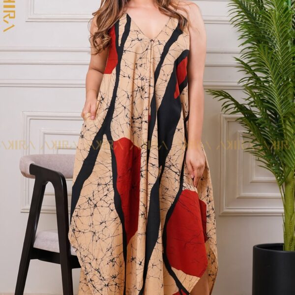 Ivory Modern Batik Flared Dress