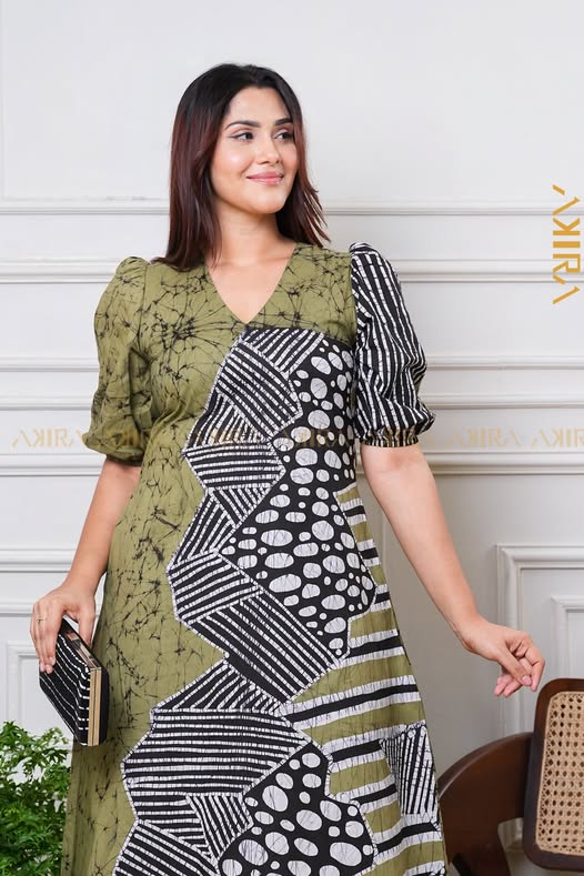 Marovina Detail Batik Dress