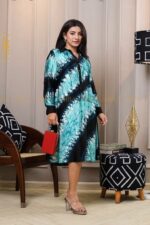 Sapphire Elegance Silk Dress